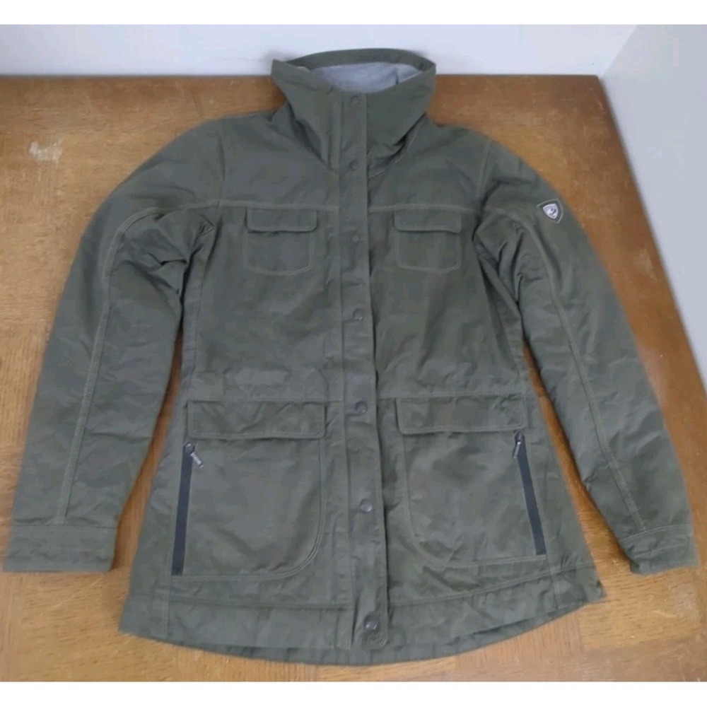 KUHL PROJEKT LENA INSULATED Womens Sz M OLIVE GREEN Full Zip Pocket Jacket EXC